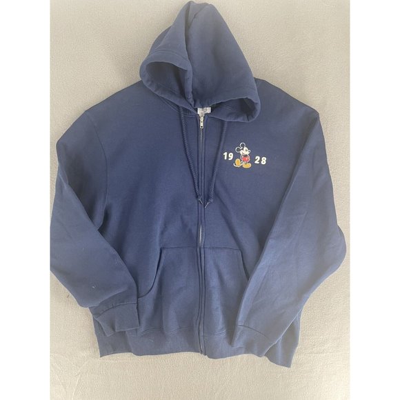 Disney Hoodie Full Zip Mens Large Fleece Double Disneyland Graphic Sweater - Picture 1 of 13